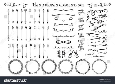 Decorative Hand Drawn Design Elements Big Stock Vector Royalty Free