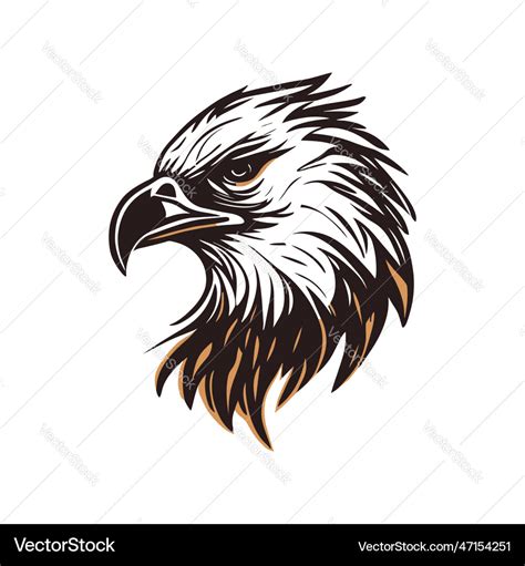 Eagle head line art Royalty Free Vector Image - VectorStock