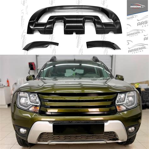 Накладка на передний бампер для автомобиля Renault Duster (Рено Дастер ...