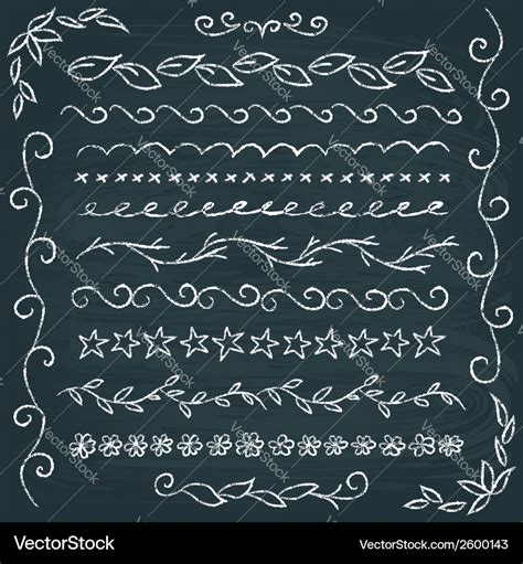 Set Of Hand Drawn Chalkboard Borders Royalty Free Vector