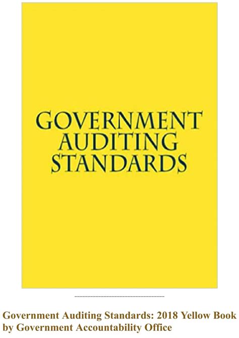 D O N W L O A D PDF Government Auditing Standards 2018 Yellow Book