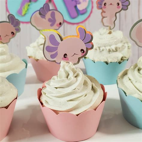 Axolotl Cupcake Toppers Axolotl Party Theme Decoration Salamander