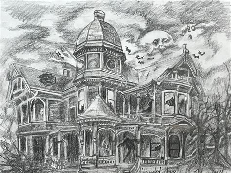 Haunted House of Usher Pencil Portrait of the House of Usher by Edgar Allan Poe - Etsy