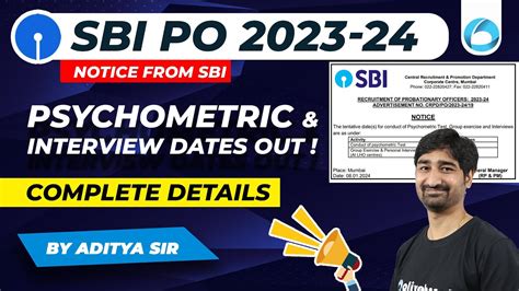 Sbi Po Interview Dates Out Sbi Po Psychometric Test