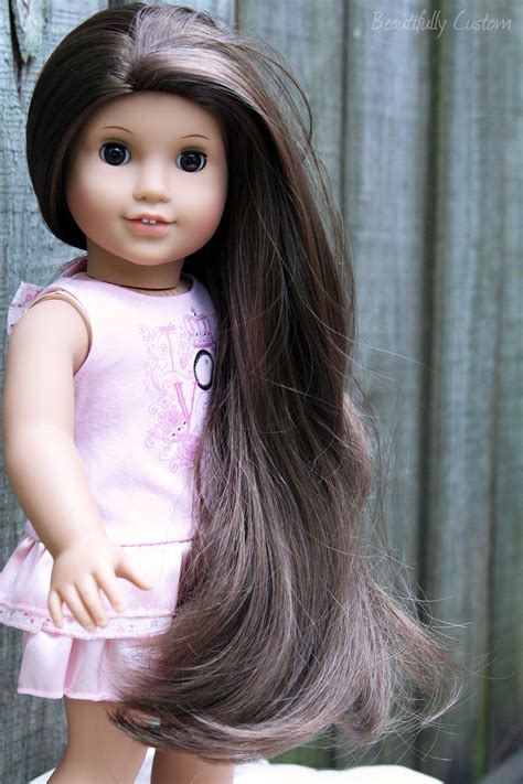 Custom American Girl Doll ~ Brown Eyes And Long Brown Hair Julie With Custom Wig