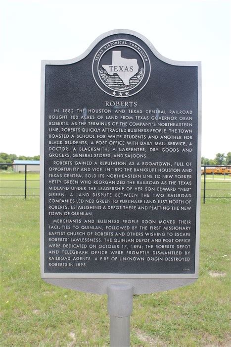 Roberts Tx Historical Marker