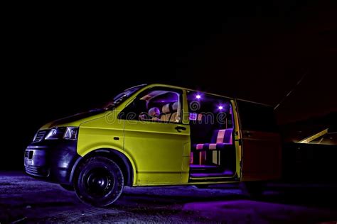 Night Van Stock Photo Image Of Surf Campervan Popping 29662312