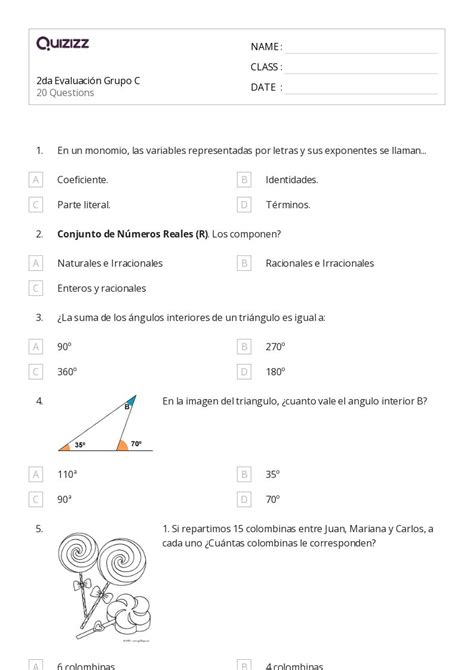 50 Enteros Y Números Racionales Hojas De Trabajo Para Grado 4 En