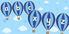 Alphabet And Phase 2 3 And 5 Phonemes On Hot Air Balloons