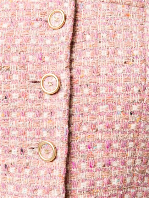 CHANEL Pre Owned Cropped Knitted Tweed Jacket Farfetch