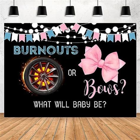 Aperturee 7x5ft Burnouts Or Bows Gender Reveal Backdrop