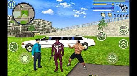 Venom Spider Rope Hero Vice Town Fun At Ny City Limo Car Android