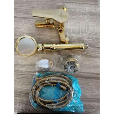 Jual Paket Murah Kran Bathub Shower Panas Dingin Handshower Hitam Gold