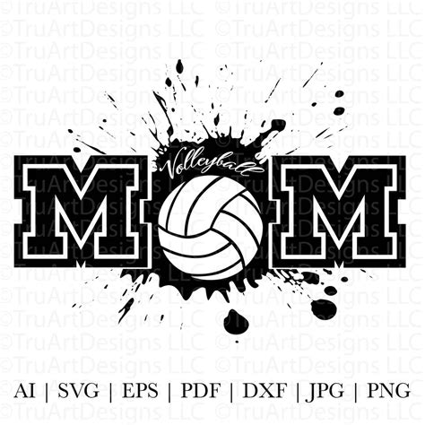 Volleyball Mom Svg Sports Mom Design Png For Sublimation Splatter And Grunge Volleyball Mom