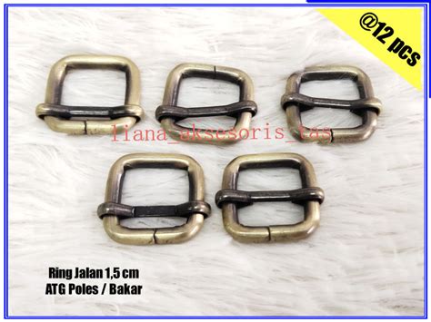 RING JALAN TEBAL PER 12 PCS UKURAN 1 5 CM WARNA GOLD SILVER HITAM