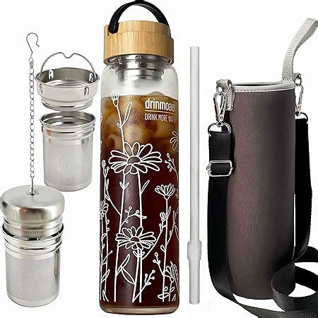 PARACITY Tea Flask Tea Infuser Bottle Tumbler Double Wall Glass