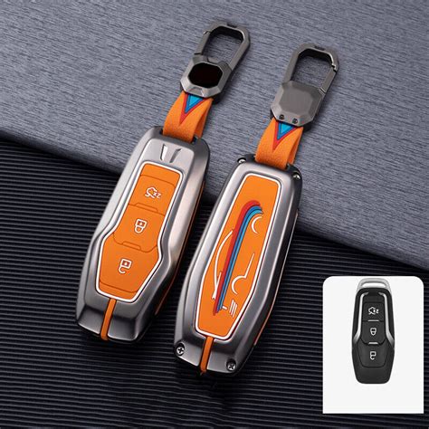 Zinc Alloy Silicone Car Remote Key Fob Case Cover Bag Holder For Ford