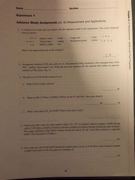 Solved Name Section Experiment 4 Advance Study Assignment: | Chegg.com