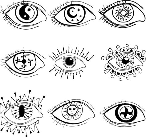 Augen Icon Set Vektor Sammlung Look Und Vision Symbole Premium Vektor