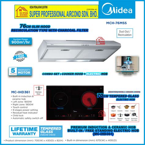 Midea Electric Hob Mc Ihd Cm Tempered Glass Build In Free