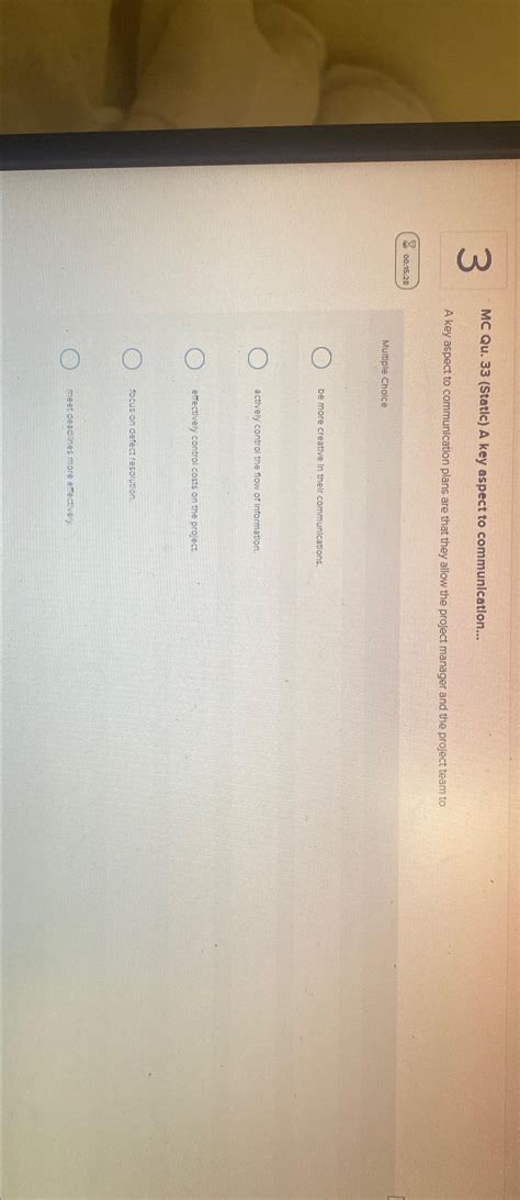 Solved MC Qu. 33 (Statlc) ﻿A key aspect to communlcatlon...A | Chegg.com