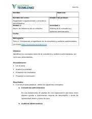 Diagn Stico Organizacional Y Consultor A Administrativa Act Doc