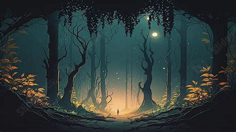 Forest Night Powerpoint Background For Free Download - Slidesdocs