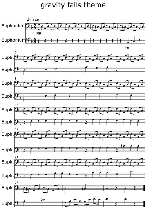 Gravity Falls Theme Sheet Music Hot Sex Picture