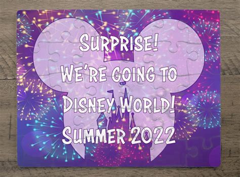 Surprise Disney Trip Reveal Puzzle Disney Vacation Etsy