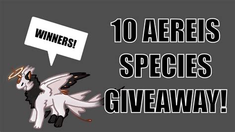 10 Aereis Species Giveaway Winners Roblox Creatures Of Sonaria YouTube