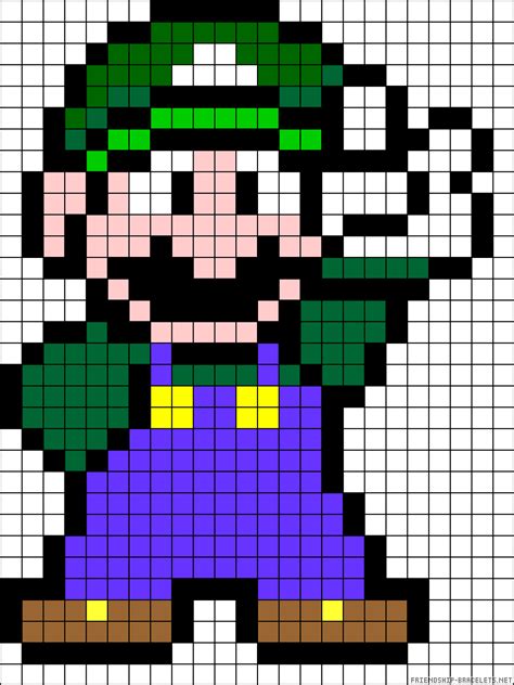 Pixel Art Grid Luigi - Pixel Art Grid Gallery