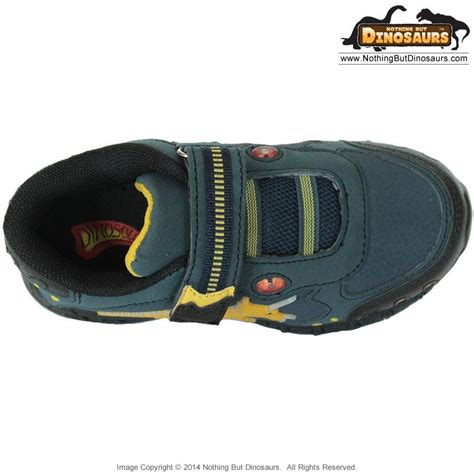 Dinosoles Blue Dinofit Low Top Shoes With Yellow Triceratops Dinosaur