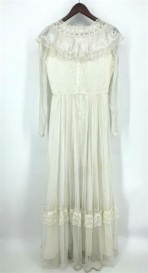 S Gunne Sax Bridal Dress Lace Detailed Sheer Gem