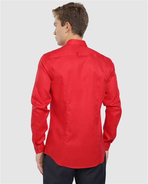 Camisa de vestir de hombre slim lisa roja Fórmula Joven Moda El