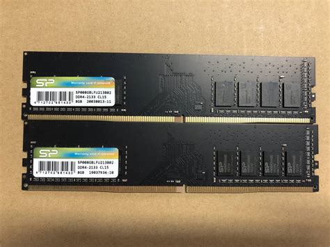 【やや傷や汚れあり】nc24★中古品 デスクトップpc用メモリーsilicon Power Ddr4 2133 Pc4 17000 8gbx2