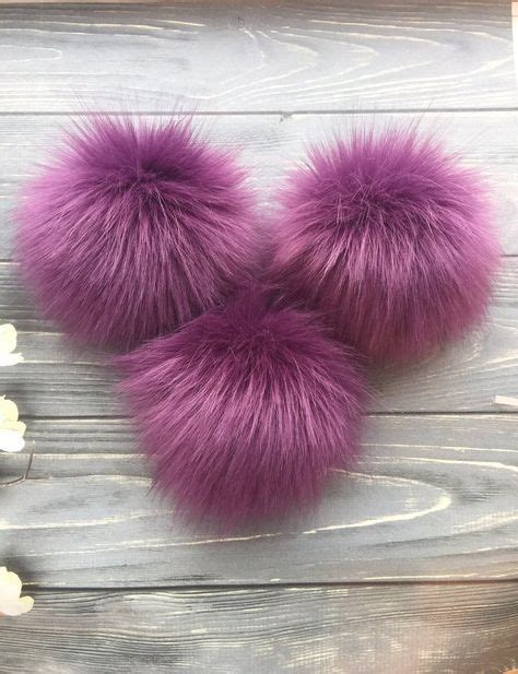 Lilac Faux Fur Pom Pom Handmade Vegan High Pile Long Fur Hat