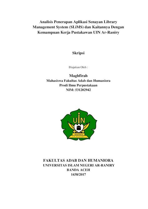 PDF Analisis Penerapan Aplikasi Senayan Library Management