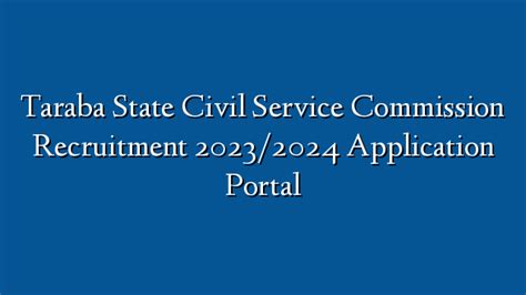 Taraba State Civil Service Commission Recruitment 2023 2024 Application