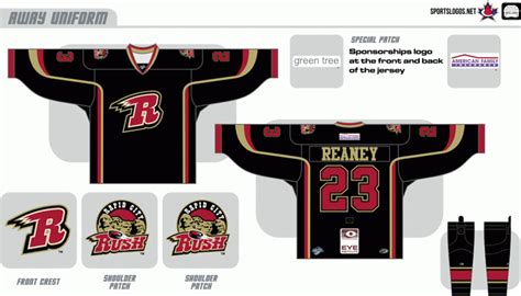 Rapid City Rush Uniform - Road Uniform - Central Hockey League (CeHL ...