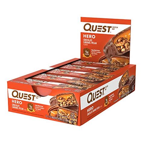 Quest Hero Chocolate Caramel Pecan Protein Bars Count Deals