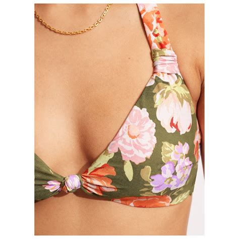 Seafolly Paradise Garden Knot Front Halter Bra Bikini Top Women S