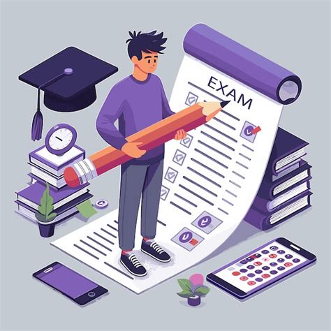 Premium Vector Vector Student Exam Preparation Flat Illustration