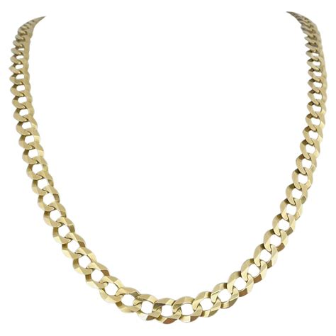 7 Tier Curbed Band Link Gold Necklace 14 Karat Vintage For Sale At