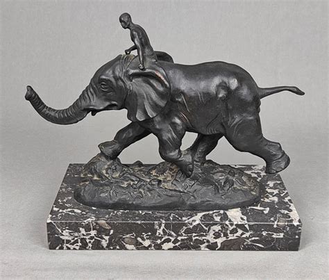 ANTIK ELEFANT MED RYTTARE Konst Skulptur Auctionet