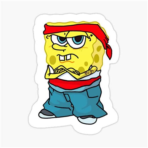 Gangster Spongebob Sticker For Sale By 222stickers Redbubble