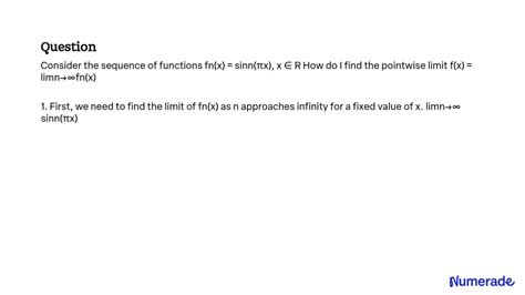 Solved Consider The Sequence Of Functions Fnx SinnÏ€x X âˆˆ R