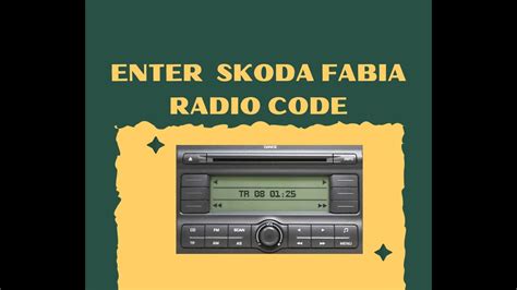 How To Enter Skoda Fabia Radio Code Step By Step Youtube