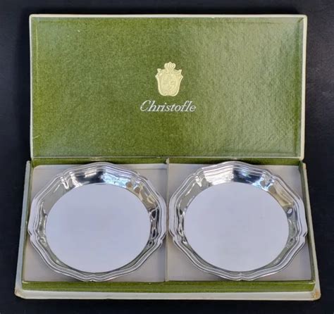 COFFRET 2 JOLIS DESSOUS DE VERRE de CHRISTOFLE modèle SPATOURS métal