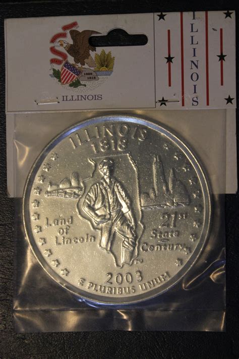 Illinois State Quarter 3 Inch Coin Novelty Nov6