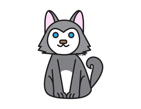How To Draw A Cute Husky Dog